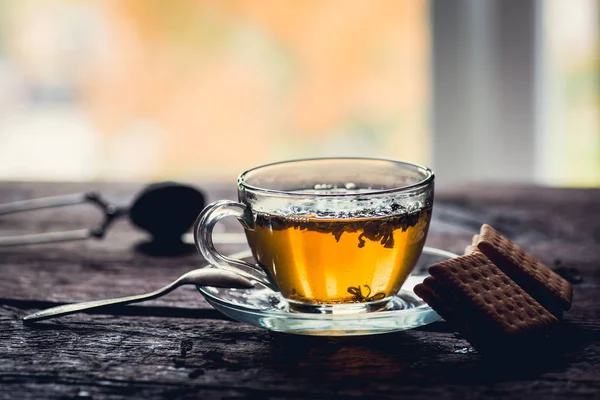 Taza de té de vidrio — Foto de Stock