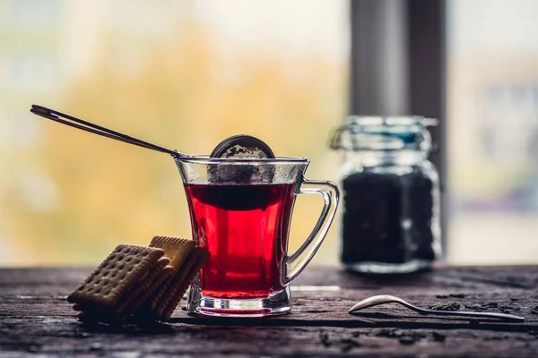 Taza de té de vidrio — Foto de Stock