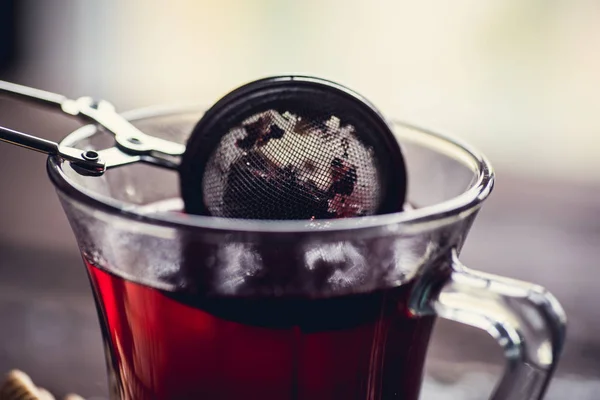 Taza de té de vidrio — Foto de Stock