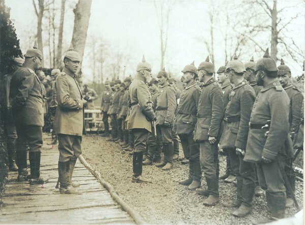 German officers in front of Sergeants in  fields