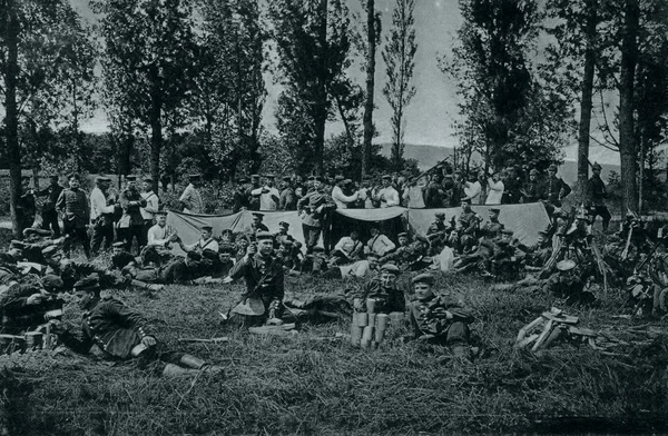 Soldati Tedeschi Riposo Esercitazione Sul Campo — Foto Stock
