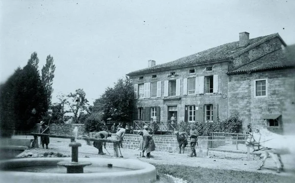Ufficiali Tedeschi Ispezionano Edificio Del Prigioniero Guerra Francese — Foto Stock
