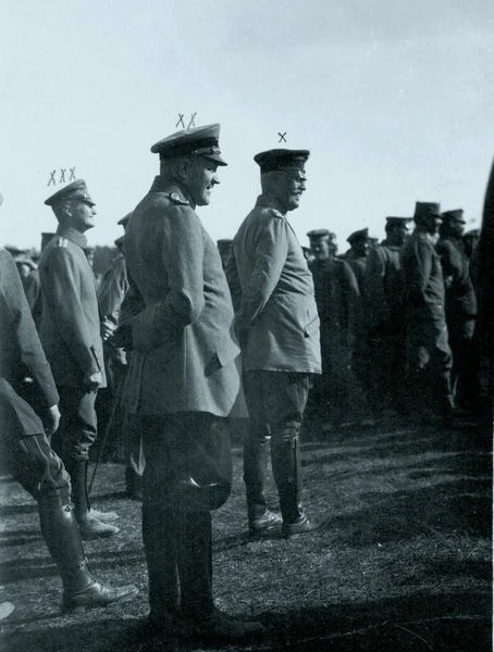 High Ranking German Officers Inspecting Troops — Stock Photo, Image
