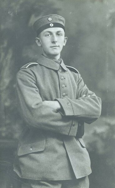 german soldier posing at photographer studio