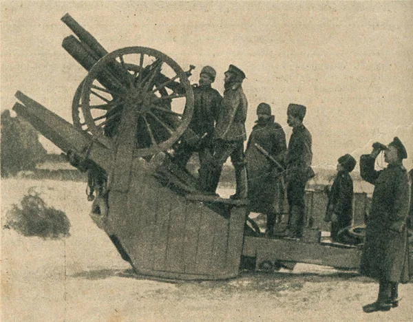 Russian Field Gun Modified Use Crew — Stock Photo, Image