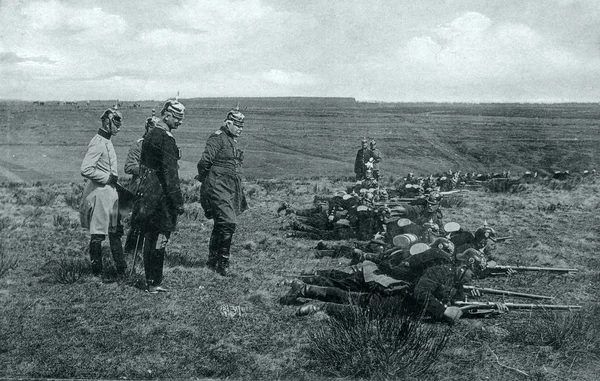 High Ranking German Officers Inspecting German Company Fields Pre War — Stock Photo, Image