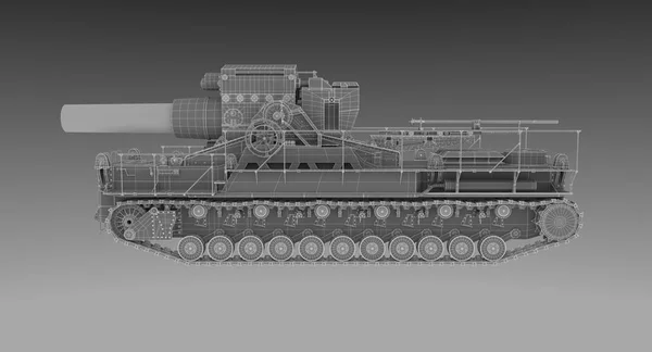 图形德国围攻迫击炮041卡尔也命名雷神 — 图库照片