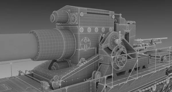 Szczegóły Massive 60Cm Niemiecki Oblężenia Moździerz Karl Również Nazwie Thor — Zdjęcie stockowe