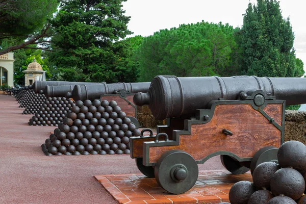 Old cannons near Prince Palace of Monaco Stock Image