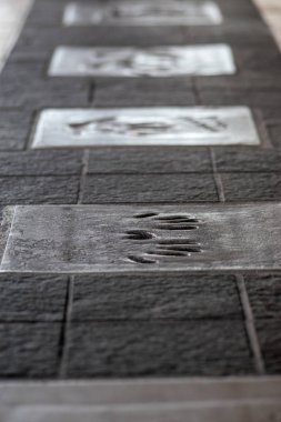 Cannes 'daki şöhret sokağında el izleri.