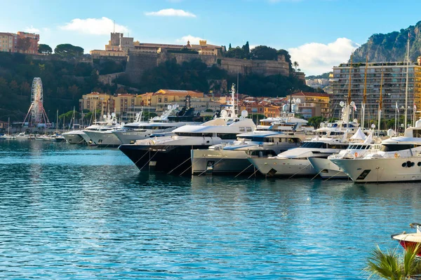 Monaco palácio príncipe, porto e da cidade — Fotografia de Stock