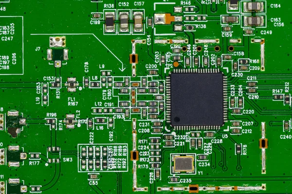 Green circuit board background — Stock Photo, Image