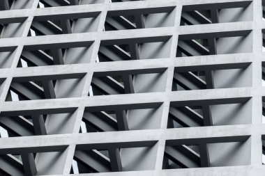 Tayland Bangkok 16 MAR 2020 Gri beton modern mimari gökdelen arka planı