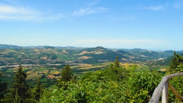Vista Paisagem San Leo Colina Aldeia Itália — Vídeo de Stock