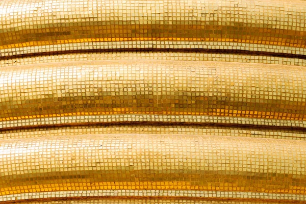 Fondo Abstracto Brillantes Círculos Escultura Campana Mosaico Dorado Tailandia Templo —  Fotos de Stock