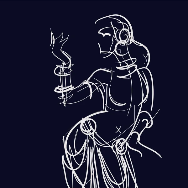 Fusion tribale danseuse gitane — Image vectorielle