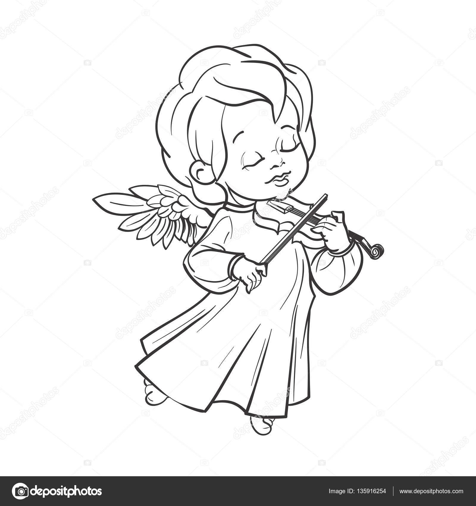 Bebe Ange Mignon Faisant De La Musique Jouer Du Violon Image Vectorielle Par Jera C Illustration Bebe Ange Mignon Faisant De La Musique Jouer Du Violon Image Vectorielle Par Jera C Illustration