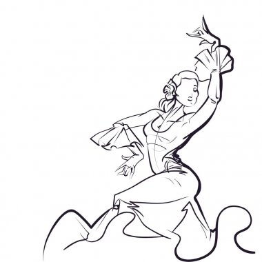 Flamenko dansçısı anlamlı etkileyici poz