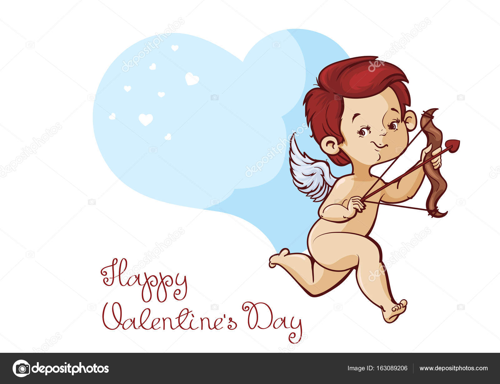 Character design di Cupido con arco e freccia archering cuore di volo Lineart e colorare il disegno Con divertimento d auguri di San Valentino s giorno
