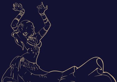 Tribal Fusion bellydance dansçı Kontur grafik tasarım