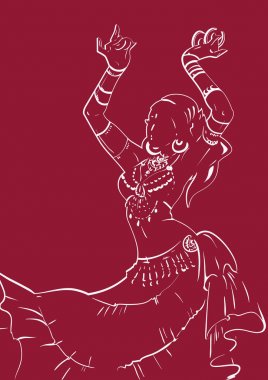 Tribal Fusion bellydance dansçı Kontur grafik tasarım