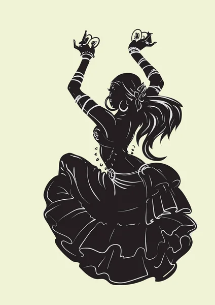 Танцевальный силуэт племенного фьюжн-танца — стоковый вектор
