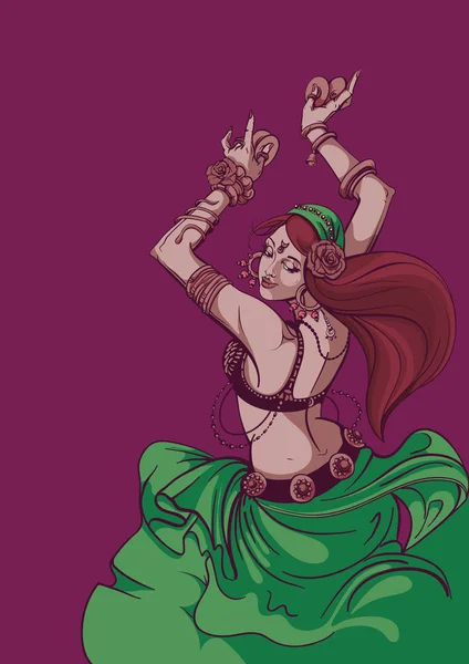 Fusion tribale danseuse bellydance graphisme — Image vectorielle