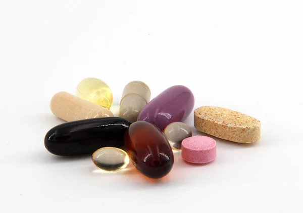 Pills over white — Stock Photo, Image