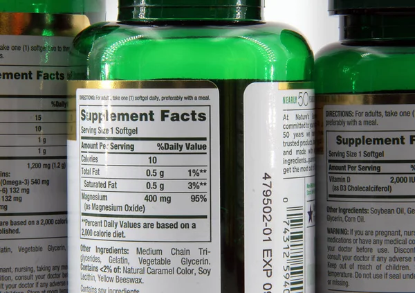 Vitamin-Etiketten — Stockfoto