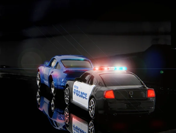 Police stop with toy cars — Stock Photo, Image