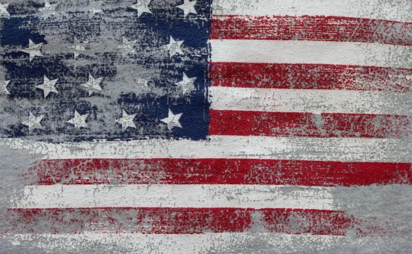 アメリカの国旗のヴィンテージ アメリカの国の象徴 星条旗 愛国心が強いアメリカの背景 独立記念日の記号です グランジ フラグ 旅行の概念 — ストック写真