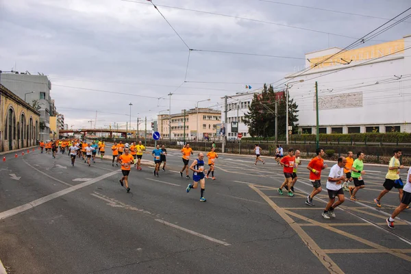 2018 Lisbon Portugal Marathon Streets Lisbon Active People Group Runners — Stock Photo, Image