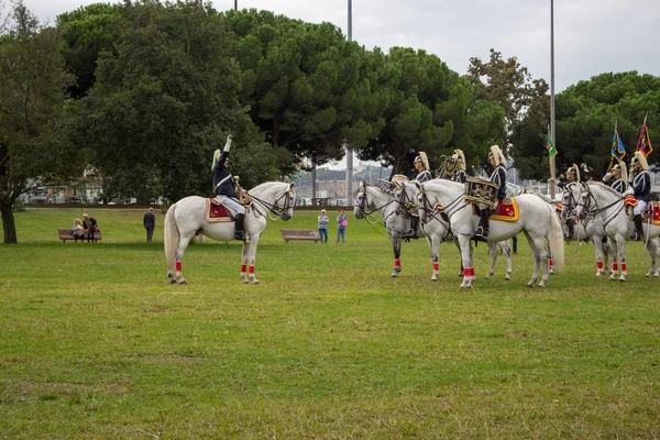 Lisboa Portugal 2018 Guarda Real Portuguesa Desfile Anual Lisboa Faixa — Fotografia de Stock