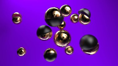 3D rendering grup soyut Küre. 