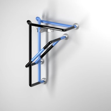 boyalı tel alfabesi metal parlak yansımalar ile 3D render. Eski işaretler reklam tarzında. Yumuşak gölgeler beyaz zemin üzerine izole. Upperrcase 3d harf F