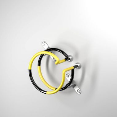boyalı tel alfabesi metal parlak yansımalar ile 3D render. Eski işaretler reklam tarzında. Yumuşak gölgeler beyaz zemin üzerine izole. Küçük harf 3d mektup 