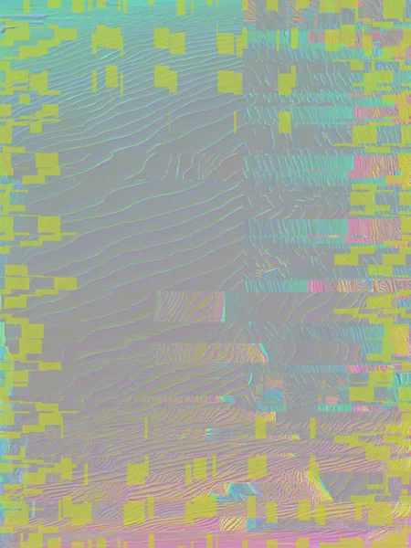 Rendering Abstract Background Light Fluorescent Colors Hard Glitch Distortion Pastel — Stock Photo, Image