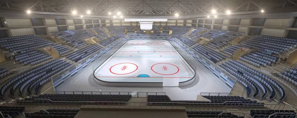 Хоккейный Стадион Пустым Ледовым Катком Спортивной Арене Рендеринга — стоковое фото