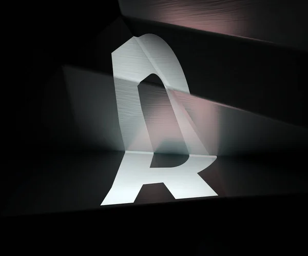 Rendu Alphabet Projeté Sur Surface Réfractée Typographie Géométrique Créative Poly — Photo
