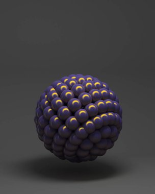 3D render küreler Grubu'nun. Siyah arka plan ile soyut kompozisyon yuvar.