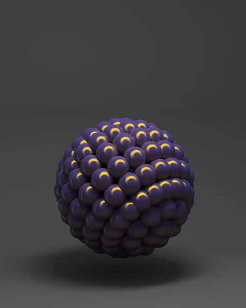 3d rendering of group of spheres. Black background with abstract spheres composition.