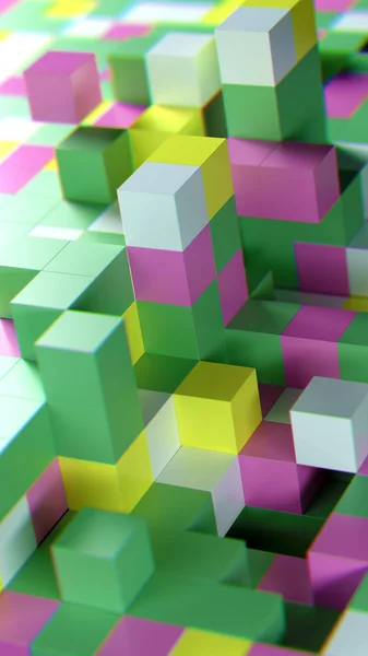 Colorful Geometric Square Shapes Perspective — Stock Photo, Image