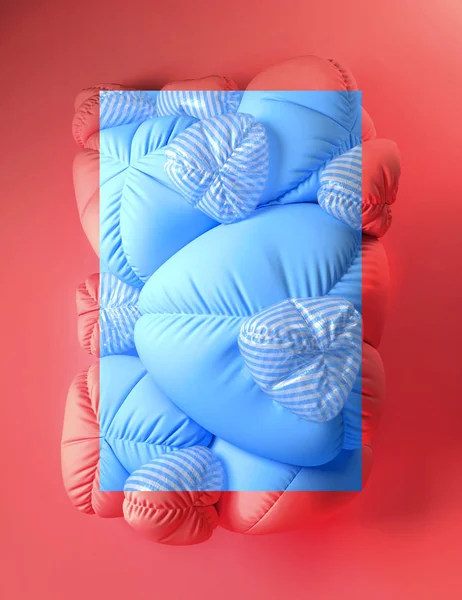 アモルファスの奇妙なパフ オブジェクトの抽象的なイラストの レンダリング — ストック写真
