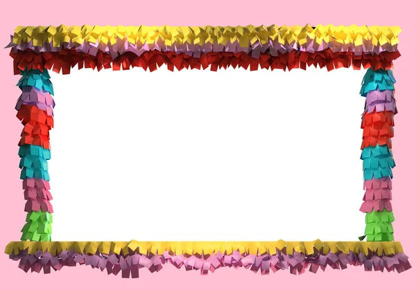 3D pinata dekorasyon. Renkli Meksika Fiesta Tema