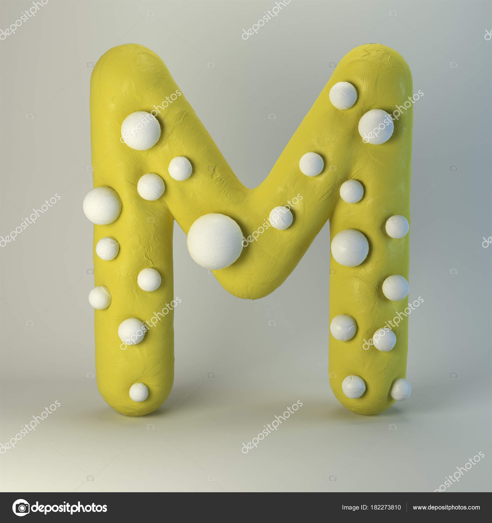 Plasticine Handmade Alphabet Letter Cute Cartoon Style White Polka Dots Stock Photo By C Bugfish 182273810