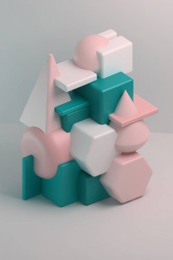 Geometrik soyut kompozisyon basit şekilleri kesişim organları