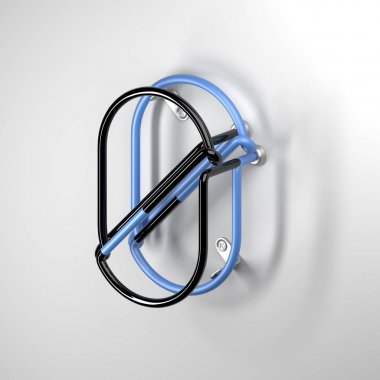 boyalı tel alfabesi metal parlak yansımalar ile 3D render. Eski işaretler reklam tarzında. Yumuşak gölgeler beyaz zemin üzerine izole. Upperrcase 3d harf O