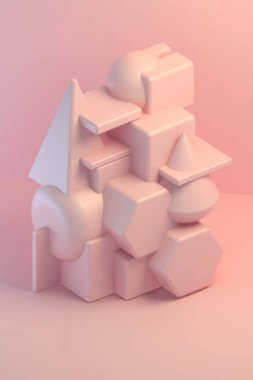 Geometrik soyut kompozisyon basit şekilleri kesişim organları