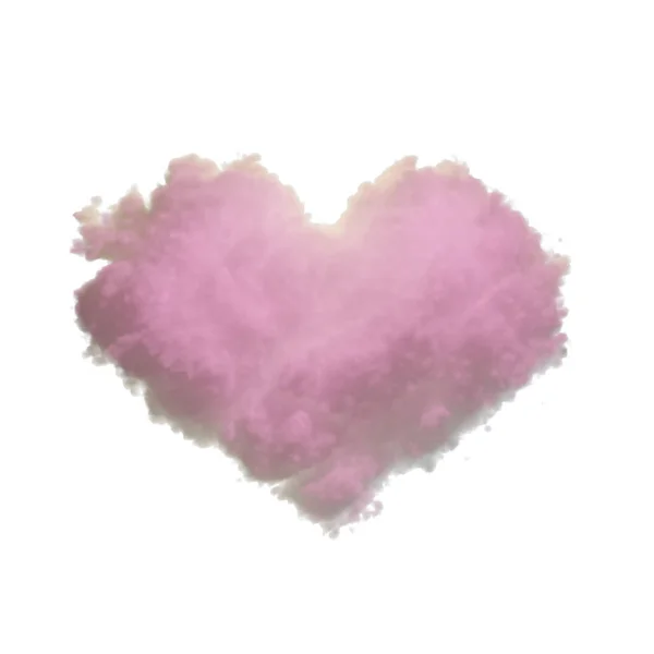 Representación Corazón Forma Nube Rosa Para Día San Valentín Aislado — Foto de Stock