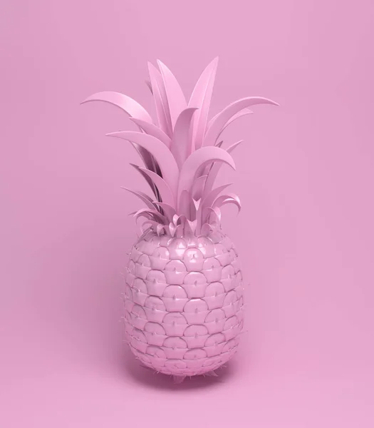parlak sulu ananas 3D render yaz için eğlenceli bir arka plan. Canlı renkler, trendy poster pastel pembe.   